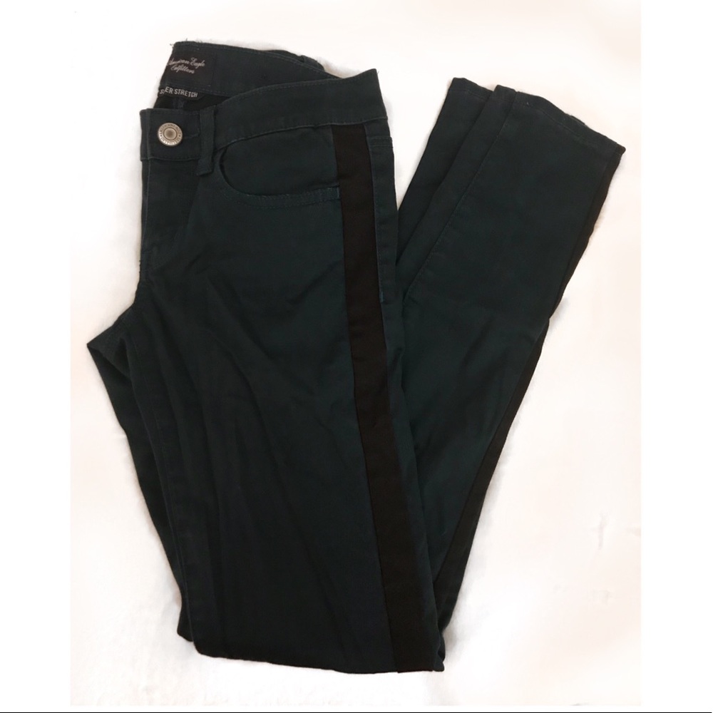 Side Stripe Teal Green Pants